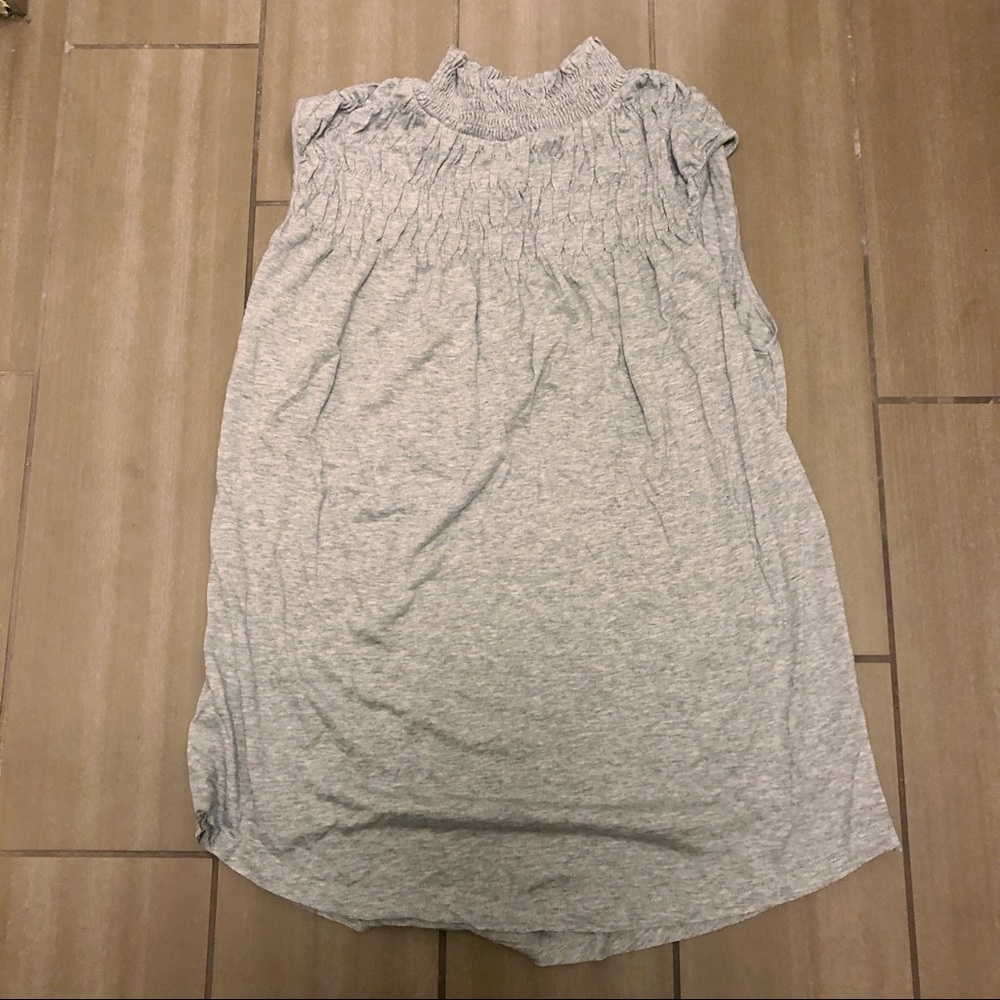 Gray High Neck Tank Top